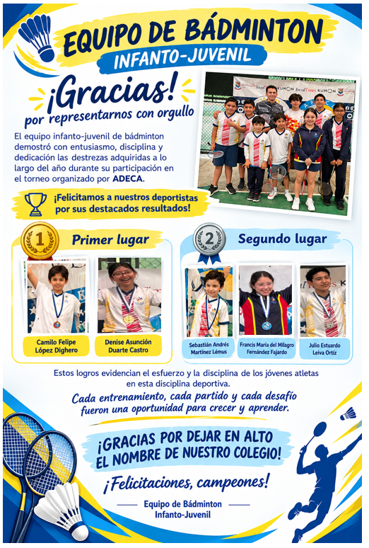 AGRADECIMIENTO BADMINTON